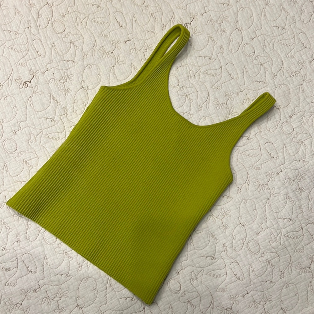 LINE AND DOT Knit green tank top, S